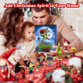 Miniatyrbild 6 av 6: Julälva adventskalender 2023, 24 dagars julnedräkningskalender med 24st gröna tecknade leksaker docka för barn vuxen jul semester strumpa fyllning