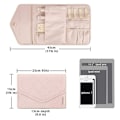 Miniatyrbillede 5 af 5: Rejse Smykke Organizer, Foldbar Smykkeæske til Rejser, Blød Læderholder til Øreringe, Halskæder, Ringe (pink)