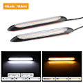 Miniatyrbilde 1 av 5: 2x DRL LED Lyslist Frontlykt Dagkjørelys Sekvensiell Blinklys Lampe, 15.5 cm