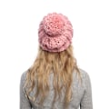 Miniatyrbild 4 av 6: Ren färg stickad cap barn vinter set cap fortfarande varm cap (Rosa)