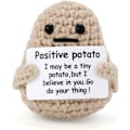 Miniatyrbild 1 av 7: Mini rolig positiv potatis, 3 tum stickad potatisleksak med positivt kort Kreativ söt ullinspirerande potatis virkad docka Cheer Up-gåvor till vänner