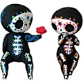 Miniatyrbillede 4 af 5: Sugar Skull Par Statue, Sugar Skull Figur, Resin Håndværk Sød Statue Kranie - Kraniehoved Skelet Figur Statue Display Håndværk, Boligindretning