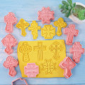 Miniatyrbild 2 av 5: 8st Cross Cookie ters Plast 3D tecknad pressbar kex Mol one size