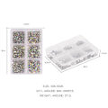 Miniatyrbild 2 av 4: Nageldekorationer för Nail Art Platt Blandfärg Porslin Vit Champagne 6 Grid Nailsmycken 02AB 01 White Diamond
