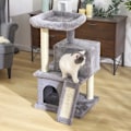 Miniatyrbild 7 av 8: Pet Cat Tree Skrapstolpe för Cat Climbing Tree House Grå