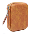Miniatyrbild 5 av 7: Case Bärbar Hållare Dragkedja Läder Pick förvaringsväska svart 15*12*5,5 cm brown