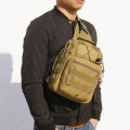 Miniatyrbild 2 av 5: Herr Ryggsäck Molle Tactical Sling Chest Bag Assault Pack Messen Khaki Black