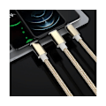 Miniatyrbild 2 av 3: 3 i 1 multi USB laddare laddkabel för Apple typ C Android--1,5 m guld