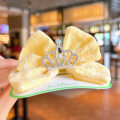 Miniatyrbild 8 av 11: Barnspets Prinsessan Aisha Crown Bow Hårnålshuvudbonad Rose Powder Lace Crown Bow