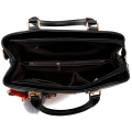 Miniatyrbild 3 av 6: PU-läder handväska för kvinnor Crossbody Tote Axelväska grå 31*13*23cm black