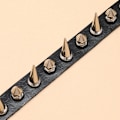 Miniatyrbild 5 av 5: Lång Spik Choker Punk Konstläderkrage Goth Style Halsband Svart