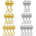 Miniatyrbild 6 av 6: 2-pack magnetiska lagerhalsbandsspännen Lås Lås Halsbandskoppling för multi glidrörsspännen Silver Spring Buckle 5 Rows
