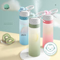 Miniatyrbild 6 av 8: 700 ml bärbar 2 i 1 frostad sprayvattenflaska utomhuskopp rosa 700ml green