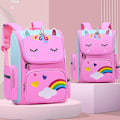 Miniatyrbild 8 av 8: Söt student skolryggsäck Cartoon Unicorn Bagpack Bule Large