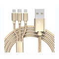 Miniatyrbild 1 av 3: 3 i 1 multi USB laddare laddkabel för Apple typ C Android--1,5 m guld