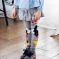 Miniatyrbild 1 av 7: Tjej Musse Pigg Minnie Mouse Långbyxor Kjol Legging Svart 110 Grey 100