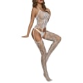 Miniatyrbild 2 av 2: Kvinnors spets Fishnet Underkläder Babydoll Body Stocking Body svart white