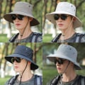 Miniatyrbild 4 av 8: Herrhatt Panama Bucket Hat Utomhus Solskyddsmössor Herr Grå One Size