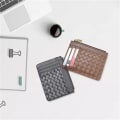 Miniatyrbild 4 av 5: Mode PU Läder Vävd Dragkedja Plånböcker Kort Tunna Casual Card Brun Brown