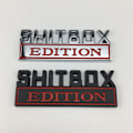 Miniatyrbild 5 av 7: 1X 3D ABS-emblem SHITBOX EDITION Badge Bilsvans sidodekal Silver-Svart