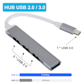 Miniatyrbild 3 av 5: USB C HUB 3.0 Typ C 3.1 4 Port Multi Splitter Adapter Silver