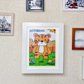 Miniatyrbild 5 av 8: My Little Davinci trä tavelram 20 ark konstverk - barn vit onesize