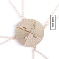 Miniatyrbild 8 av 10: 4 delar set vänskap halsband BFF hänge SILVER silver gold