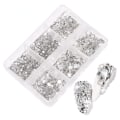 Miniatyrbild 5 av 5: Nageldekorationer för Nail Art Platt Blandfärg Porslin Vit Champagne 6 Grid Nailsmycken 02AB 13 red AB