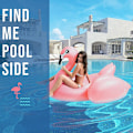 Miniatyrbild 4 av 7: Stor sommarpool uppblåsbar jätte rosa flamingo rosa 190*180*198cm