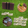 Miniatyrbild 2 av 2: Olika Domino Double 28 Tokens syntetisk läderlåda, Classic Ta