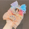 Miniatyrbild 2 av 11: Barnspets Prinsessan Aisha Crown Bow Hårnålshuvudbonad Orange Lace Crown Bow