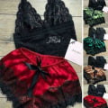 Miniatyrbild 2 av 4: Lady Sexiga underkläder Sovkläder Babydoll Spets Nattkläder Pyjamas Set grön XL Bronze XL