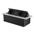 Miniatyrbild 6 av 10: 2 EU dolda uttag i bänkskivan Desktop Infällbart uttag Bordsuttag Långsamt för pop up med USB laddning väggsocka Black Black