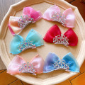 Miniatyrbild 3 av 11: Barnspets Prinsessan Aisha Crown Bow Hårnålshuvudbonad Sky Blue Crown Bow