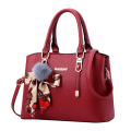 Miniatyrbild 1 av 6: PU-läder handväska för kvinnor Crossbody Tote Axelväska grå 31*13*23cm wine red