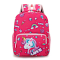 Miniatyrbild 1 av 8: Cartoon Kids Unicorn Canvas Ryggsäck Skolväska Mode för Sta Vinröd