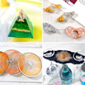 Miniatyrbild 3 av 8: Guldfolier Lövfragment DIY Crystal Resin Små skivor Dekor C