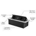 Miniatyrbild 2 av 10: 2 EU dolda uttag i bänkskivan Desktop Infällbart uttag Bordsuttag Långsamt för pop up med USB laddning väggsocka Black Black