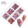 Miniatyrbild 1 av 5: Nageldekorationer för Nail Art Platt Blandfärg Porslin Vit Champagne 6 Grid Nailsmycken 02AB 12 light pink AB