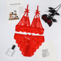 Miniatyrbild 3 av 3: Sexiga underkläder Dam Babydoll Underkläder Sovkläder BH Trosor Set svart XL red M