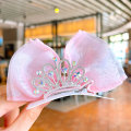 Miniatyrbild 1 av 11: Barnspets Prinsessan Aisha Crown Bow Hårnålshuvudbonad Pink Crown Bow