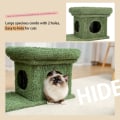 Miniatyrbild 7 av 8: 2-i-1 Cactus Cat Tree Condo med dinglande bollgrön