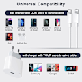 Miniatyrbillede 4 af 4: iPhone Snabbladdare USB-C PD 3.0. 20W Strömadapter + Kabel White