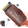 Pikkukuva 1 / 4: MörkBrun -RFID Skydd Pop-up Plånbok Korthållare 6st Kort m Knapp Dark brown