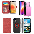 Pikkukuva 1 / 4: 3-Pack IPhone 13 .1 Plånboksfodral o 2 Bakskal