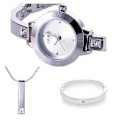 Miniatyrbillede 4 af 6: Klocka Armband Halsband set Silver