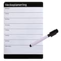 Magnetisk Whiteboard för Veckoplanering . Inkl. Whiteboardpenna m Sudd