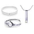 Miniatyrbild 1 av 6: Klocka Armband Halsband set Silver