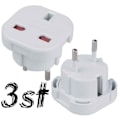 Miniatyrbild 2 av 6: 3st Reseadapter UK till EU - Omvandlare till strömadaptern Svart