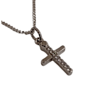 Miniatyrbild 2 av 2: Äkta 925 Sterling Silver Liten Kors Halsband Prydd m kristaller